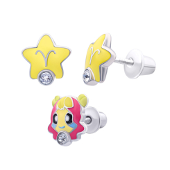 Ювелірні прикраси - Сережки UmaUmi Овен з безбарвним талісманом (2210000015357) Ювелірні прикраси - Сережки UmaUmi Овен з безбарвним талісманом (2210000015357)