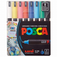 Канцтовари - Набір маркерів UNI Posca 8 шт (PC-1MR 8C) Канцтовари - Набір маркерів UNI Posca 8 шт (PC-1MR 8C)
