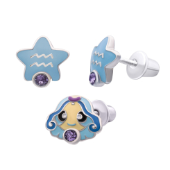 Ювелірні прикраси - Сережки UmaUmi Водолій з фіолетовим талісманом (2210000015456) Ювелірні прикраси - Сережки UmaUmi Водолій з фіолетовим талісманом (2210000015456)