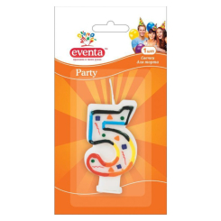 Аксесуари для свят - Свічка для торта EVENTA Цифра 5 (39100700) Аксесуари для свят - Свічка для торта EVENTA Цифра 5 (39100700)