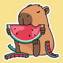 Товари для малювання - Картина за номерами Ідейка Капібара і Херсонський кавун 40х40 см (KHO6749) Товари для малювання - Картина за номерами Ідейка Капібара і Херсонський кавун 40х40 см (KHO6749)