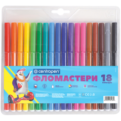Канцтовари - Набір фломастерів Centropen 18 кольорів (7790/18) (7790/18 ТП) Канцтовари - Набір фломастерів Centropen 18 кольорів (7790/18) (7790/18 ТП)