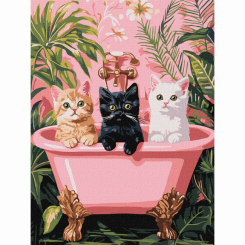 Товари для малювання - Картина за номерами Ідейка Коти у ванній 30 х 40 см (KHO6726) Товари для малювання - Картина за номерами Ідейка Коти у ванній 30 х 40 см (KHO6726)
