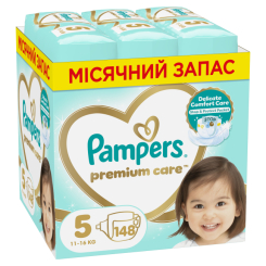 Підгузки - Підгузки Pampers Premium care Junior 11-16 кг 148 шт (8006540855973) Підгузки - Підгузки Pampers Premium care Junior 11-16 кг 148 шт (8006540855973)