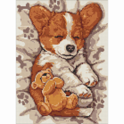 Мозаїка - Алмазна мозаїка Ідейка Сонний коргі 30 х 40 см (AMO8044) Мозаїка - Алмазна мозаїка Ідейка Сонний коргі 30 х 40 см (AMO8044)