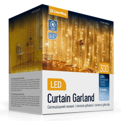 Аксесуари для свят - Світлодіодна гірлянда СolorWay штора завіса 3x3м 300LED 220В теплий колір (CW-GW-300L33V) Аксесуари для свят - Світлодіодна гірлянда СolorWay штора завіса 3x3м 300LED 220В теплий колір (CW-GW-300L33V)
