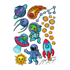 Косметика - Набір тату для тіла Arley Sign Космічна подорож (1320) Косметика - Набір тату для тіла Arley Sign Космічна подорож (1320)