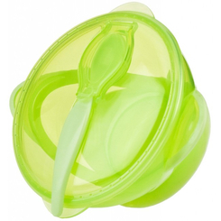 Дитячий посуд та аксесуари - Тарілка Nuby з кришкою та ложкою на присосці зелена (5419/5419grn) Дитячий посуд та аксесуари - Тарілка Nuby з кришкою та ложкою на присосці зелена (5419/5419grn)