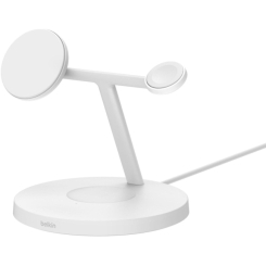 Павербанки - Зарядний пристрій бездротовий Belkin Magnetic Pad Qi2 15Вт 3в1 білий (WIZ032KQWH) Павербанки - Зарядний пристрій бездротовий Belkin Magnetic Pad Qi2 15Вт 3в1 білий (WIZ032KQWH)