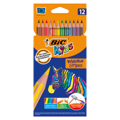 Канцтовари - Олівці кольорові BIC Kids Evolution stripes 12 штук (bc9505221) Канцтовари - Олівці кольорові BIC Kids Evolution stripes 12 штук (bc9505221)