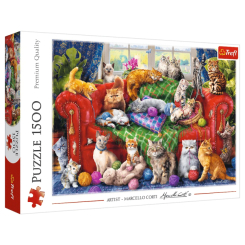 Пазли - Пазли Trefl Кошенята на дивані 1500 елементів (26198) Пазли - Пазли Trefl Кошенята на дивані 1500 елементів (26198)
