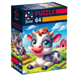 Пазли - Пазл De.tail Весела корівка 64 деталі (DT1234-19) Пазли - Пазл De.tail Весела корівка 64 деталі (DT1234-19)
