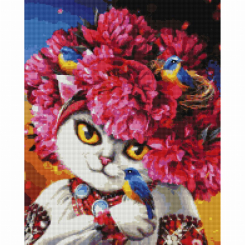 Мозаїка - Алмазна мозаїка Brushme Квітуча киця (DBS1035) Мозаїка - Алмазна мозаїка Brushme Квітуча киця (DBS1035)