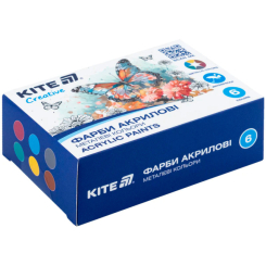 Канцтовари - Фарби акрилові Kite Creative 6 кольорів (K-273) Канцтовари - Фарби акрилові Kite Creative 6 кольорів (K-273)