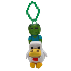 Персонажі мультфільмів - М'яка іграшка PMI Майнкрафт Зомбі з куркою (MC7202/2) Персонажі мультфільмів - М'яка іграшка PMI Майнкрафт Зомбі з куркою (MC7202/2)