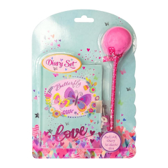 Канцтовари - Блокнот Malevaro Метелики на замочку з ручкою-пушком 56 л (BP64-1962) Канцтовари - Блокнот Malevaro Метелики на замочку з ручкою-пушком 56 л (BP64-1962)