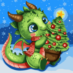 Товари для малювання - Картина за номерами Santi Дракон та ялинка 40 х 40 см (954758) Товари для малювання - Картина за номерами Santi Дракон та ялинка 40 х 40 см (954758)