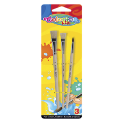 Канцтовари - Набір шкільних кистей Colorino 3 шт (13741PTR/1) Канцтовари - Набір шкільних кистей Colorino 3 шт (13741PTR/1)