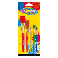 Канцтовари - Набір акрилових кистей Colorino Jumbo плоскі 5 шт (39062PTR) Канцтовари - Набір акрилових кистей Colorino Jumbo плоскі 5 шт (39062PTR)