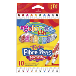 Канцтовари - Фломастери двосторонні Colorino Fibre Pens 10 кольорів 10 шт (13451PTR / 1) (13451PTR/1) Канцтовари - Фломастери двосторонні Colorino Fibre Pens 10 кольорів 10 шт (13451PTR / 1) (13451PTR/1)