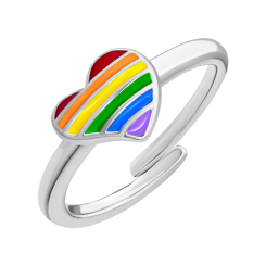Ювелірні прикраси - Каблучка UmaUmi Серце кольорове з різнобарвною емаллю (2210000018921) Ювелірні прикраси - Каблучка UmaUmi Серце кольорове з різнобарвною емаллю (2210000018921)