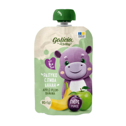 Солодощі - Пюре Galicia Baby яблучно-сливово-бананове 90 г (4820209564464) Солодощі - Пюре Galicia Baby яблучно-сливово-бананове 90 г (4820209564464)