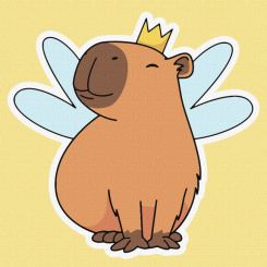 Товари для малювання - Картина за номерами Ідейка Капібара-фея 30х30 см (KHO6748) Товари для малювання - Картина за номерами Ідейка Капібара-фея 30х30 см (KHO6748)