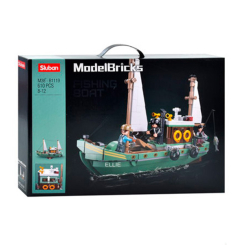 Конструктори з унікальними деталями - Конструктор Sluban Model Bricks Рибальський човен 610 деталей (M38-B1119) Конструктори з унікальними деталями - Конструктор Sluban Model Bricks Рибальський човен 610 деталей (M38-B1119)