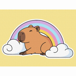 Товари для малювання - Картина за номерами Ідейка Капібара і веселка 30х40 см (KHO6747) Товари для малювання - Картина за номерами Ідейка Капібара і веселка 30х40 см (KHO6747)