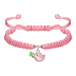 Ювелірні прикраси - Браслет плетений UmaUmi з прикрасою Пташка рожевий (6090273555684) Ювелірні прикраси - Браслет плетений UmaUmi з прикрасою Пташка рожевий (6090273555684)