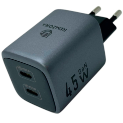 Павербанки - Мережевий зарядний пристрій Remzona Giwell Duo C4 GaN 45W (CHCC-04BK) Павербанки - Мережевий зарядний пристрій Remzona Giwell Duo C4 GaN 45W (CHCC-04BK)