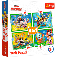 Пазли - Пазли Trefl Міккі Маус серед друзів 4 в 1 (34616) Пазли - Пазли Trefl Міккі Маус серед друзів 4 в 1 (34616)