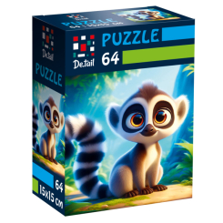 Пазли - Пазл De.tail Лемур в джунглях 64 деталі (DT1234-14) Пазли - Пазл De.tail Лемур в джунглях 64 деталі (DT1234-14)