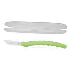 Дитячий посуд та аксесуари - Силіконова ложка Nuby Зелена у футлярі від 3 місяців (5555/5555grn) Дитячий посуд та аксесуари - Силіконова ложка Nuby Зелена у футлярі від 3 місяців (5555/5555grn)