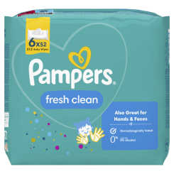Пелюшки та серветки - Вологі серветки Pampers Fresh clean 6x52 шт (8001841078175) Пелюшки та серветки - Вологі серветки Pampers Fresh clean 6x52 шт (8001841078175)