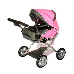 Транспорт і улюбленці - Візок для ляльки Melobo рожево-чорний (65826) Транспорт і улюбленці - Візок для ляльки Melobo рожево-чорний (65826)