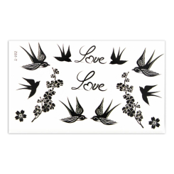 Косметика - Набір тату для тіла Tattooshka Закохані ластівки (T-165) Косметика - Набір тату для тіла Tattooshka Закохані ластівки (T-165)