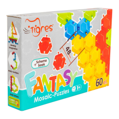 Мозаїка - Мозаїка-пазли Фантазія Tigres 60 елементів (39124) Мозаїка - Мозаїка-пазли Фантазія Tigres 60 елементів (39124)