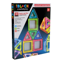 Магнітні конструктори - Магнітний конструктор IBLOCK 12 деталей (PL-925-03) Магнітні конструктори - Магнітний конструктор IBLOCK 12 деталей (PL-925-03)