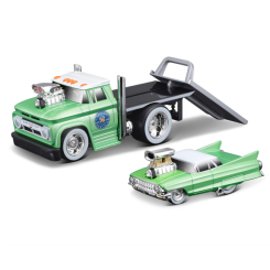 Транспорт і спецтехніка - Ігровий набір Maisto Muscle machines Трейлер-транспортер та машинка 1966 Chevrolet C60 Flatbed та 1961 Cadillac (11532/3) Транспорт і спецтехніка - Ігровий набір Maisto Muscle machines Трейлер-транспортер та машинка 1966 Chevrolet C60 Flatbed та 1961 Cadillac (11532/3)