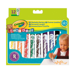 Канцтовари - Фломастери Crayola Mini Kids washable 12 шт (8325) Канцтовари - Фломастери Crayola Mini Kids washable 12 шт (8325)