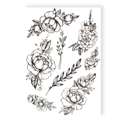 Косметика - Набір тату для тіла Tattooshka Піони з гілочками (TH-391) Косметика - Набір тату для тіла Tattooshka Піони з гілочками (TH-391)