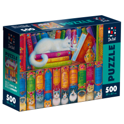 Пазли - Пазли De.tail Коти в бібліотеці 500 елементів (DT500-11) Пазли - Пазли De.tail Коти в бібліотеці 500 елементів (DT500-11)