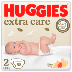 Підгузки - Підгузки Huggies Extra Care 2 3-6кг 58 шт (5029053578071) Підгузки - Підгузки Huggies Extra Care 2 3-6кг 58 шт (5029053578071)