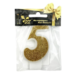 Аксесуари для свят - Свічка Party House Цифра 5 золота (4823848300134) Аксесуари для свят - Свічка Party House Цифра 5 золота (4823848300134)