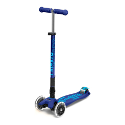 Самокати - Самокат Micro Maxi deluxe led темно-синій складаний (MMD099) Самокати - Самокат Micro Maxi deluxe led темно-синій складаний (MMD099)