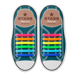 Захисне спорядження - Силіконові антишнурки AntiLaces Stars 56,5 мм 12 шт різнокольорові (SRBW565) Захисне спорядження - Силіконові антишнурки AntiLaces Stars 56,5 мм 12 шт різнокольорові (SRBW565)