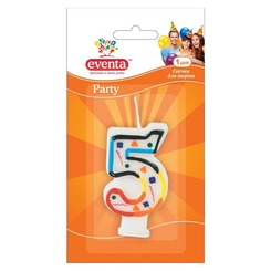 Аксесуари для свят - Свічка для торта EVENTA Цифра 5 (39100700) Аксесуари для свят - Свічка для торта EVENTA Цифра 5 (39100700)