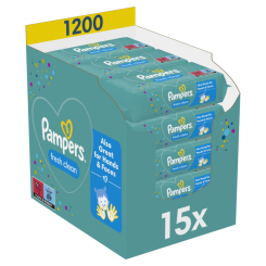 Пелюшки та серветки - Вологі серветки Pampers Fresh clean 15х80 шт (8001841078496) Пелюшки та серветки - Вологі серветки Pampers Fresh clean 15х80 шт (8001841078496)
