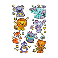 Косметика - Набір тату для тіла Arley Sign Плюшеві звірята (1505) Косметика - Набір тату для тіла Arley Sign Плюшеві звірята (1505)